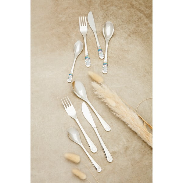 Posate per bambini in acciaio inox argento 4 pezzi Unicorn - Zilverstad-image-1