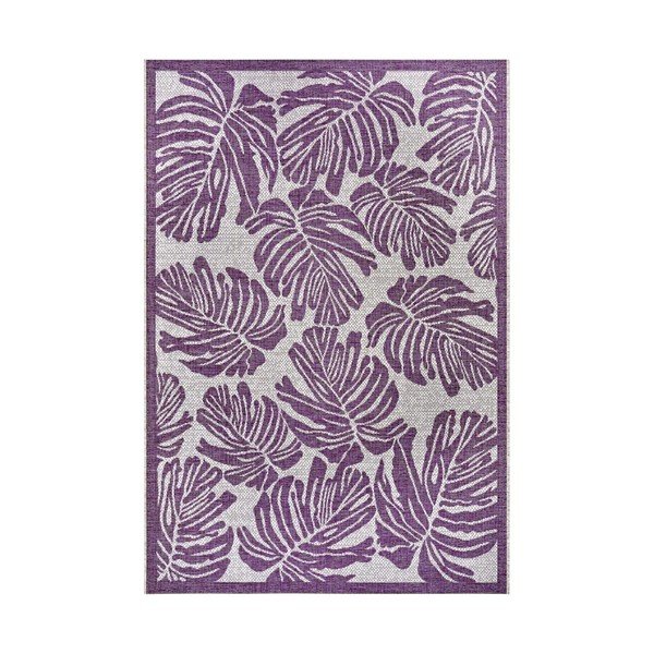 Tappeto da esterno viola e beige , 140 x 200 cm Monstera - NORTHRUGS
