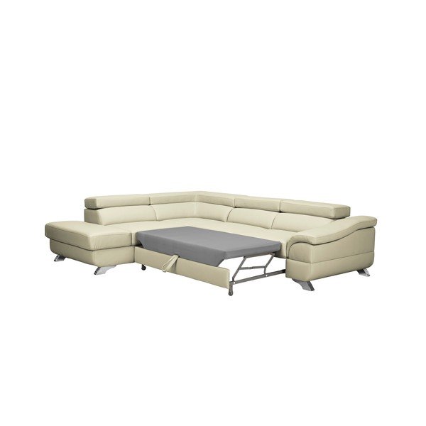 Divano in pelle beige Gamma, angolo sinistro - Windsor & Co Sofas-image-3