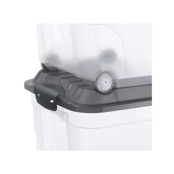 Cassetta di plastica con coperchio su ruote 57 l Roller - Rotho-image-2
