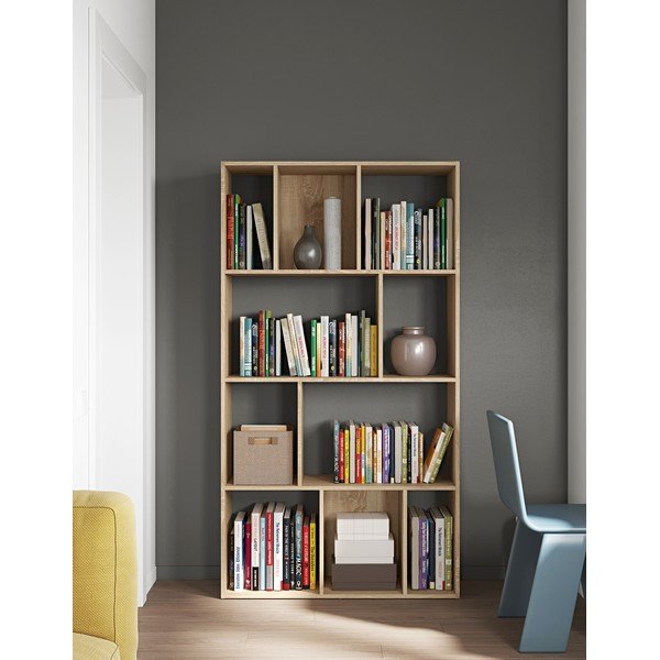 Libreria in rovere decorato 98x181 cm Toronto - TemaHome-image-1