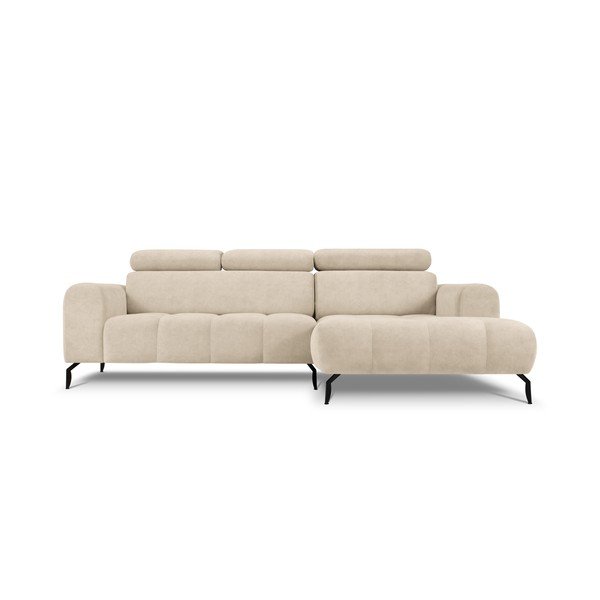 Divano angolare in velluto beige (angolo destro) Nico - Milo Casa-image-3