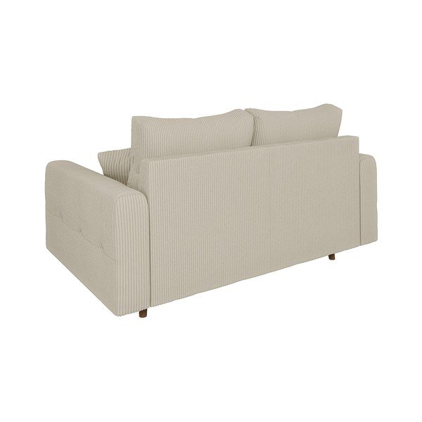 Divano beige con rivestimento in velluto a coste 150 cm Ariella – Ropez-image-2