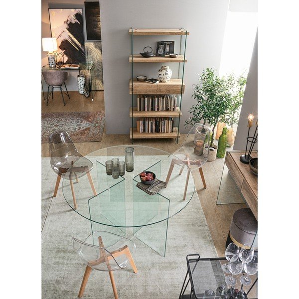 Tavolo da pranzo rotondo in vetro ø 130 cm Iride – Bizzotto-image-2