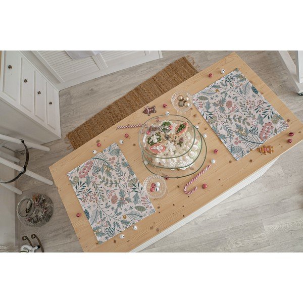 Tovagliette di stoffa natalizie in set da 2 45x35 cm Pastel Christmas - Butter Kings-image-1