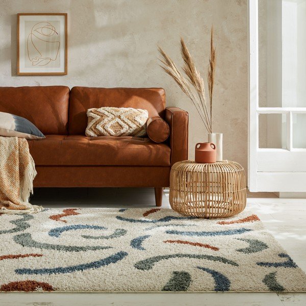 Tappeto crema 80x150 cm Squiggle - Flair Rugs-image-1