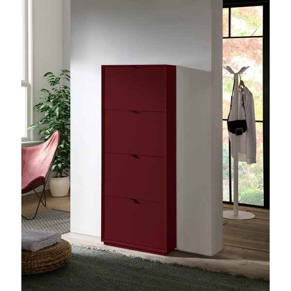Scarpiera rossa con 4 cassetti Luka - Marckeric-image-1