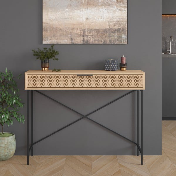 Consolle in rovere naturale 35,5x110 cm Ecrin - Marckeric-image-4