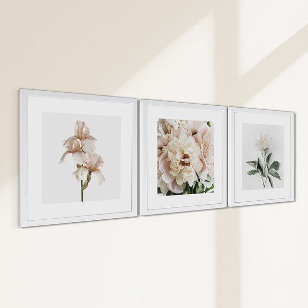 Set di dipinti stampati con cornice inclusa 3 pz 30x30 cm Posy – Styler-image-3