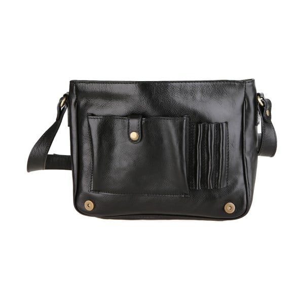 Borsa a tracolla in pelle nera Norma - Chicca Borse-image-3