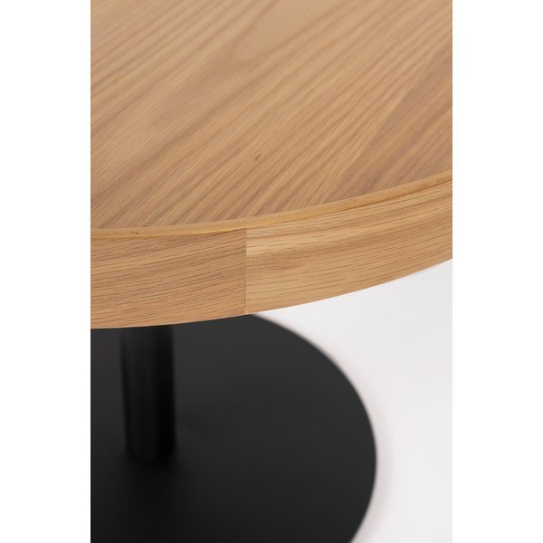 Tavolino da salotto rotondo di colore naturale con piano effetto rovere ø 56 cm Yuri M – White Label-image-3