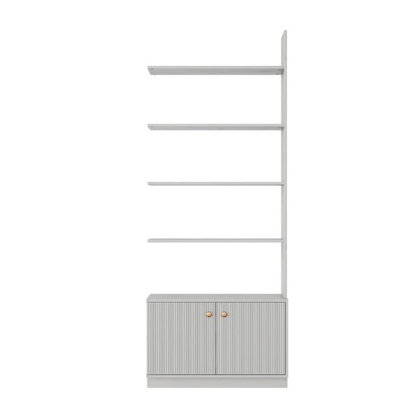 Libreria modulare in legno di pino grigio chiaro 78x200 cm Madu - WOOOD