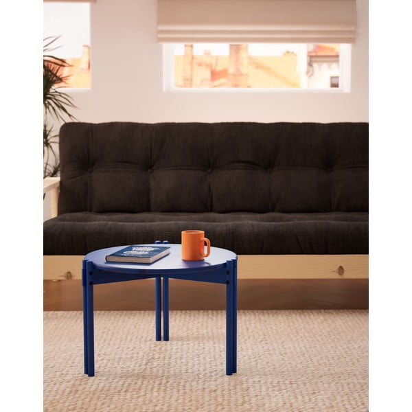 Tavolino rotondo blu in legno di pino ø 60 cm Sticks - Karup Design-image-3