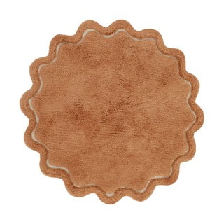 Tappeto rotondo color mattone in cotone lavabile e tessuto a mano ø 110 cm Sweet April Toffee – Nattiot