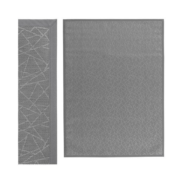 Tappeto in PVC grigio chiaro 180x250 cm Geo Silver - Casa Selección-image-1