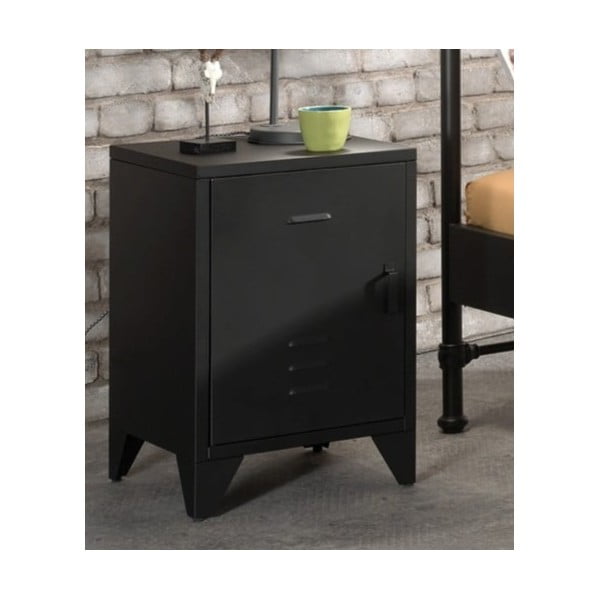 Comodino per bambini in metallo nero BRONXX - Vipack-image-1