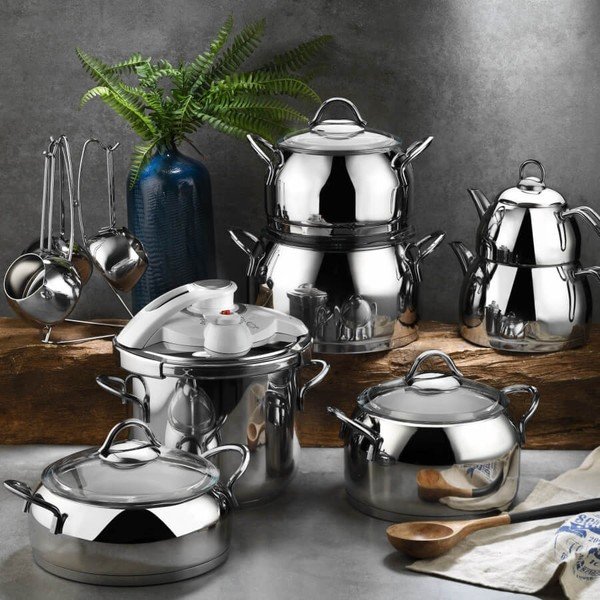 Set di 18 utensili da cucina in acciaio Tony - Kütahya Porselen-image-1