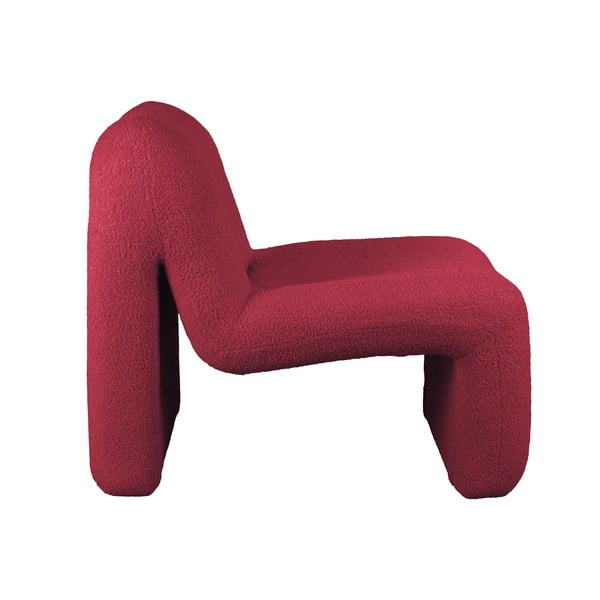 Poltrona rossa e vino in tessuto bouclé Fuerza - Leitmotiv-image-1