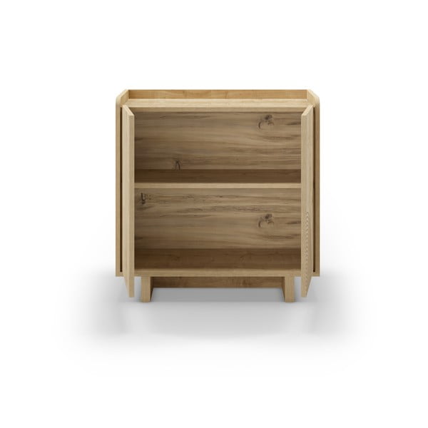 Armadietto di colore naturale con effetto rovere 80x80x40 cm Daira – Marckeric-image-4