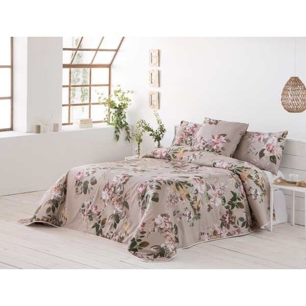 Copriletto beige per letto matrimoniale Santomera, 270 x 250 cm - Ethere-image-3