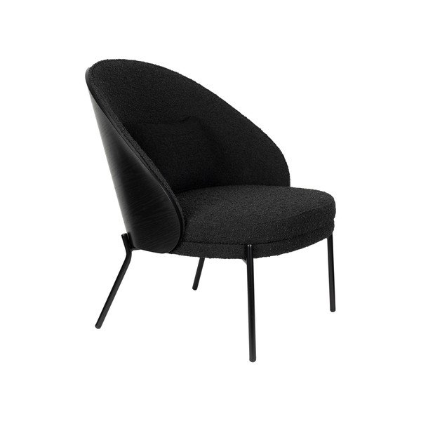 Poltrona nera con rivestimento in bouclé Rodin – Dutchbone