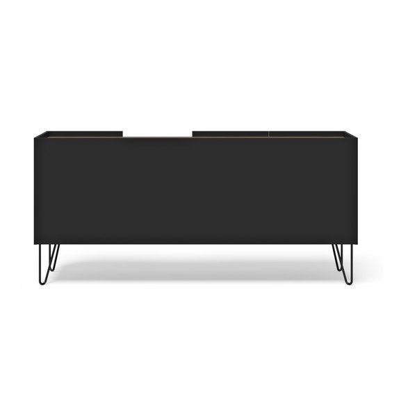 Cassettiera bassa marrone-nera in noce 180x83 cm Nina - TemaHome-image-3