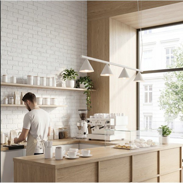 Lampadario beige in acciaio Zylo – Sollux-image-4