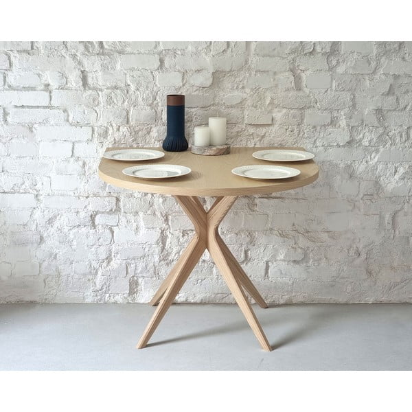 Tavolo da pranzo in frassino massiccio 90x90 cm Jubi – Ragaba-image-2