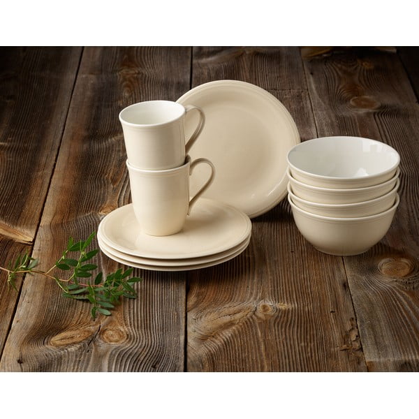Piatto da dessert in porcellana bianca e beige Villeroy & Boch , ø 21,5 cm Like Color Loop - like | Villeroy & Boch-image-2