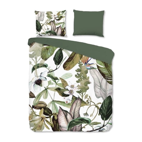Biancheria da letto in flanella per letto matrimoniale Flora, 200 x 220 cm Leaves - Good Morning