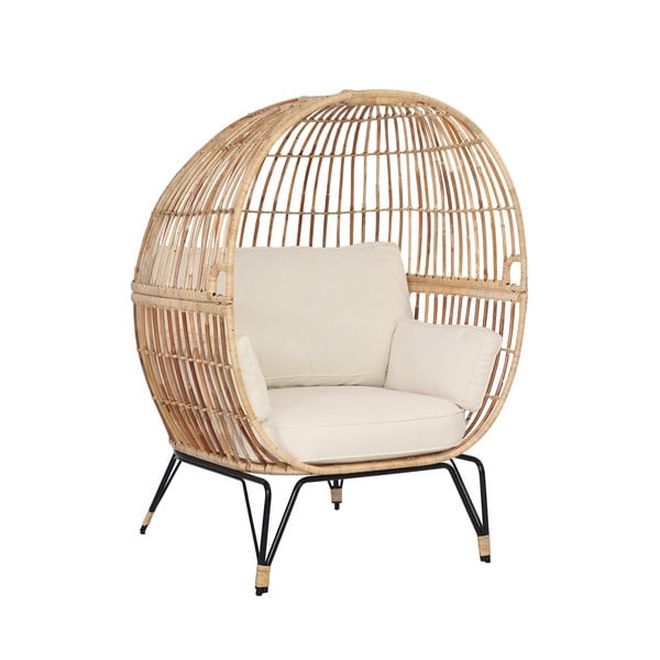 Poltrona da giardino in rattan Beige Nodi - Bonami Essentials-image-1