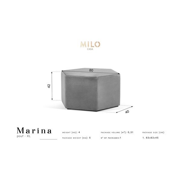 Lahvově zelený puf Milo Casa Marina, ⌀ 80 cm-image-2