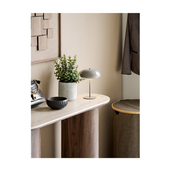 Lampada da tavolo LED grigio tortora in metallo (altezza totale 23 cm) Margate – House Nordic-image-1