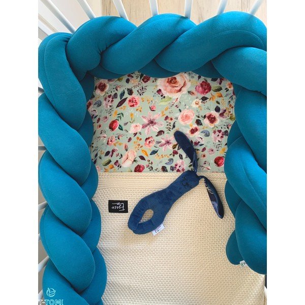 Mantella in maglia di cotone blu, lunghezza 180 cm - T-TOMI-image-2
