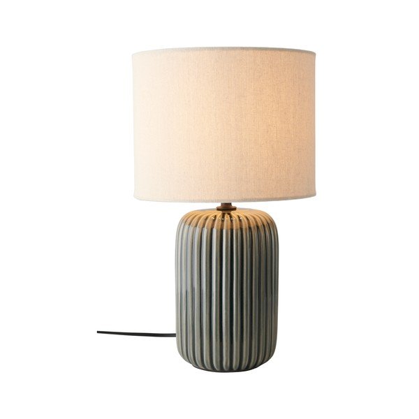 Lampada da tavolo grigia/beige in tessuto (altezza totale 36 cm) Mizu – Ellos Home-image-3