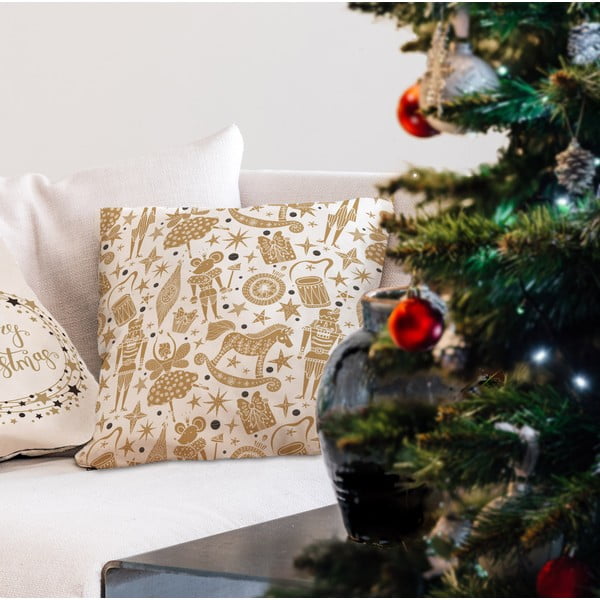 Federa con motivo natalizio 45x45 cm Golden Nut Cracker - Butter Kings-image-2