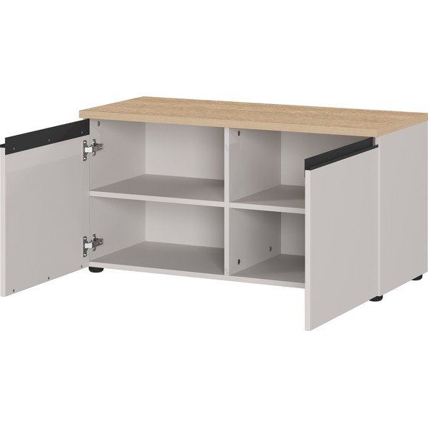 Scarpiera con seduta greige/colore naturale chiaro 96x49x41 cm Cormano – Germania-image-3