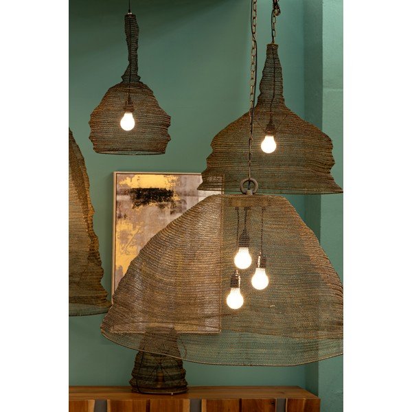 Lampadario color ottone in acciaio Amish – Bizzotto-image-1