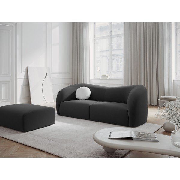 Divano in velluto grigio 197 cm Santi - Interieurs 86-image-1