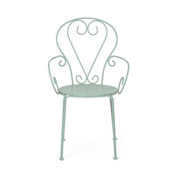Sedia da esterno color menta in metallo Etienne – Bizzotto-image-2