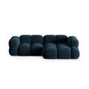 Divano angolare blu scuro (con penisola a destra/con chaise lounge) con rivestimento in velluto Loretto – Cosmopolitan Design