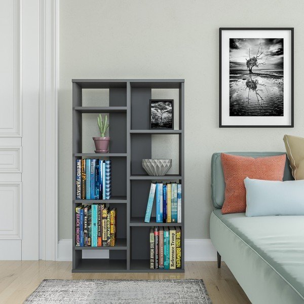Libreria antracite 72x124 cm Keota - Kalune Design-image-1