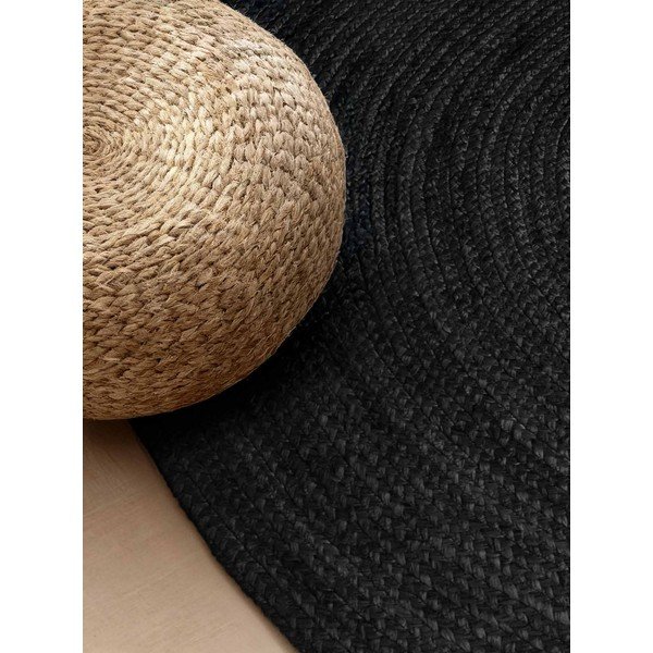 Tappeto nero in iuta reversibile/tessuto a mano 160x230 cm Braided – Hanse Home-image-2