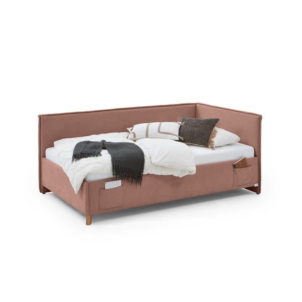 Letto da bambini con sponde rosa imbottito con contenitore con rete inclusa 140x200 cm Fun – Meise Möbel-image-3