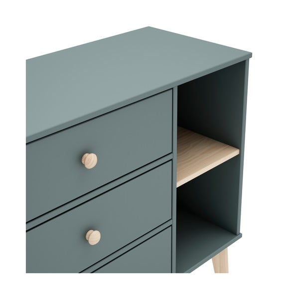 Cassettiera per bambini verde polveroso 90x81x40 cm Esteban – Marckeric-image-1