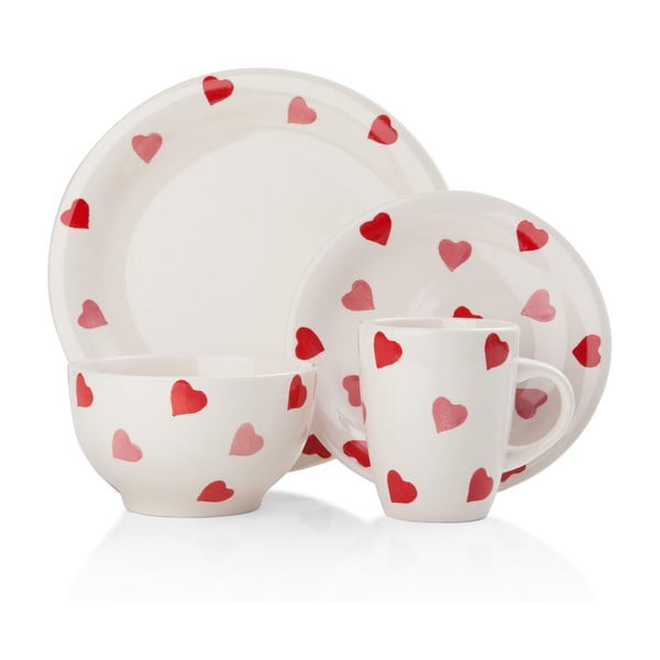 Porcelánový set Hearts, 16 ks