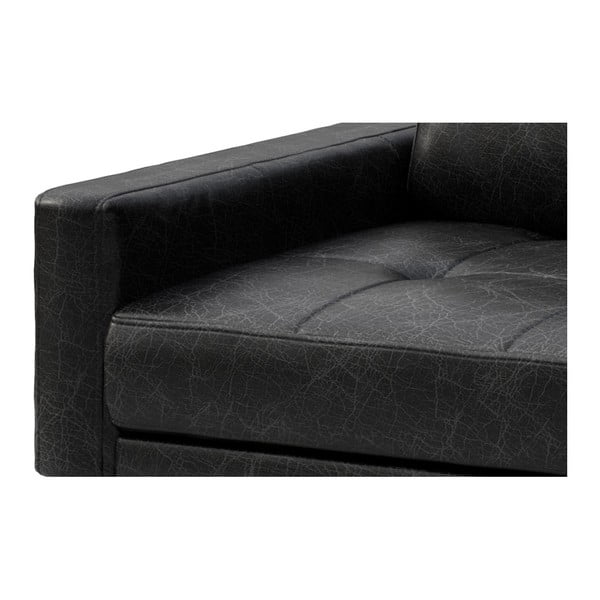 Divano in pelle nera Musso Tufted, 210 cm - MESONICA-image-4