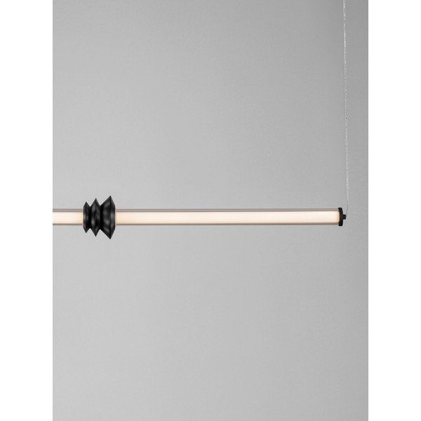 Lampadario LED nero opaco in ceramica con paralume in vetro acrilico con intensità regolabile Stalactite – Nova Luce-image-2