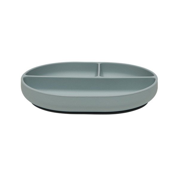 Piatto per bambini blu polveroso in silicone 17x21,5 cm Enkei – OYOY Mini