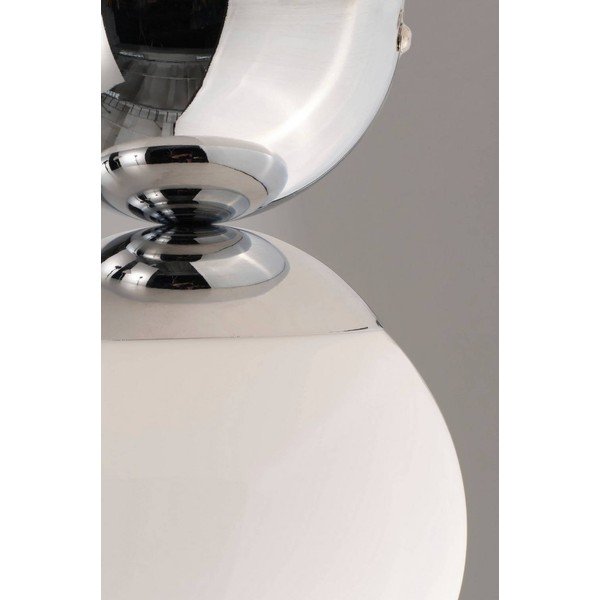 Plafoniera bianca/color argento lucido in vetro opale ø 15 cm Leah – Jotex-image-3